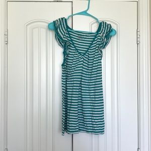 Old Navy striped tank top with ruffled sleeves